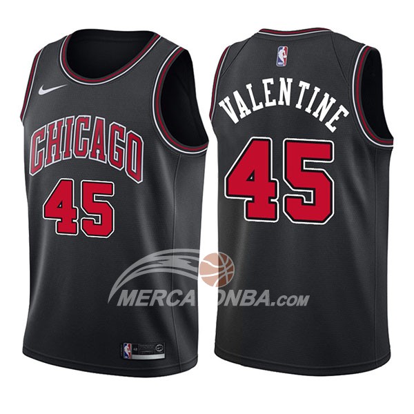 Maglia NBA Chicago Bulls Denzel Valentine Statement 2017-18 Nero